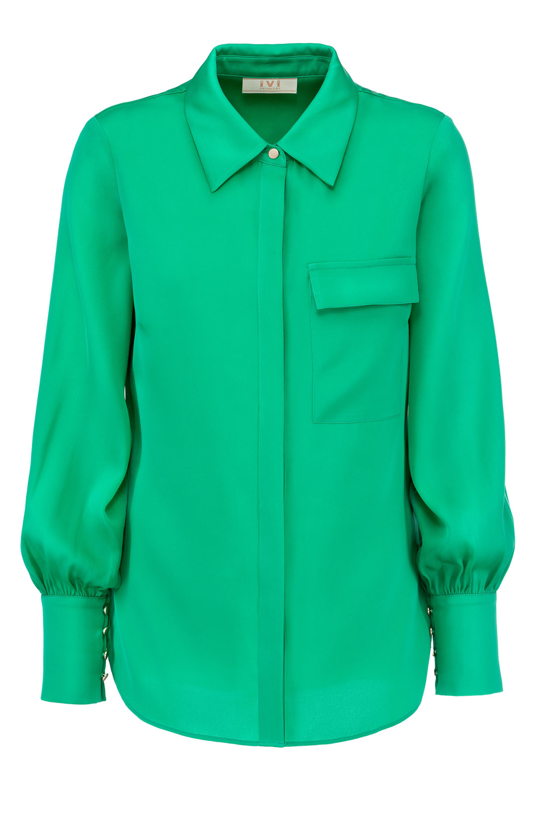 SOLID SILK Shirt Blouse emerald