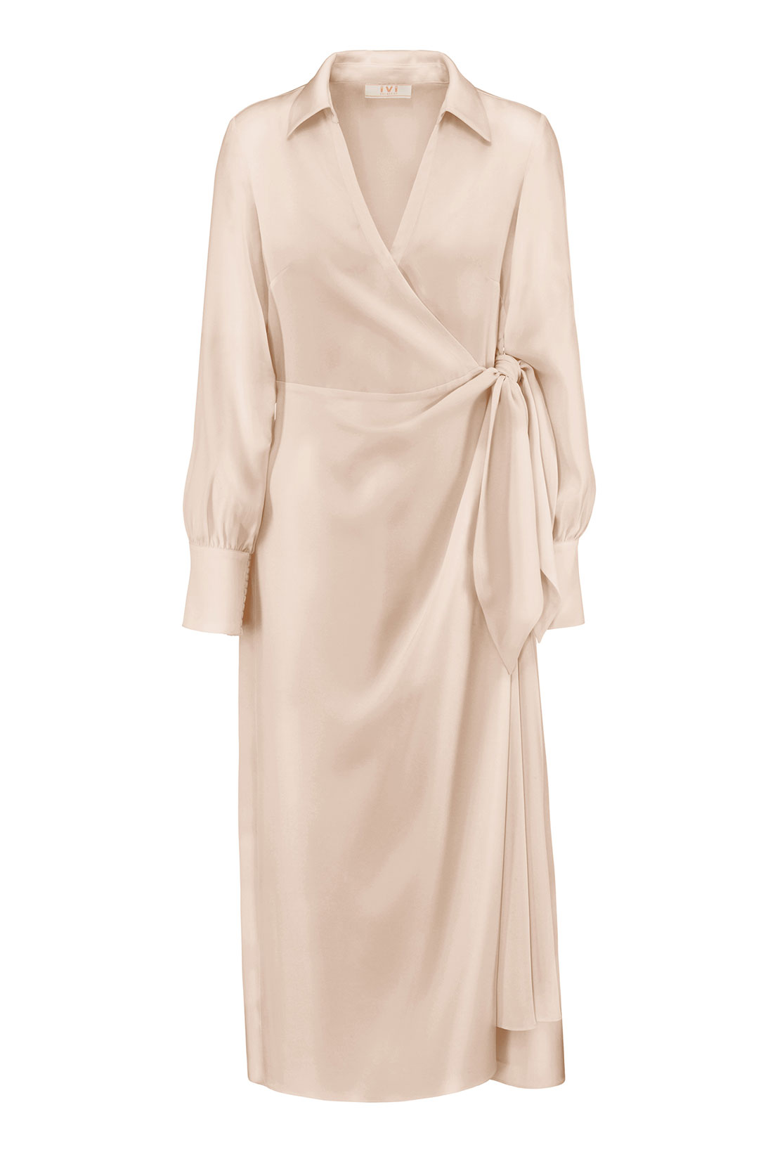 IVI GmbH SOLID SILK Midi Wickelkleid light sand