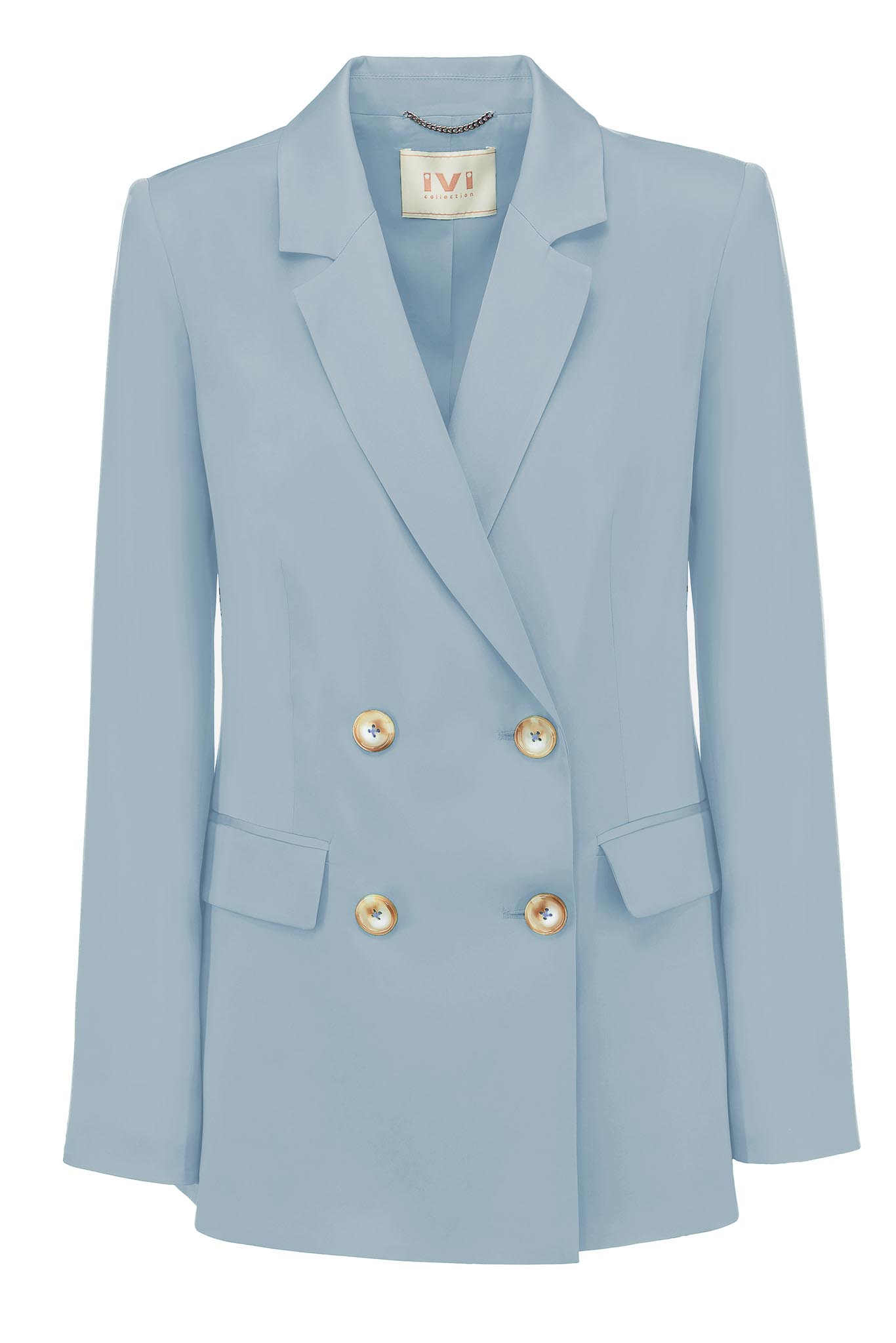 IVI GmbH SOLID SILK Seidenblazer hellblau