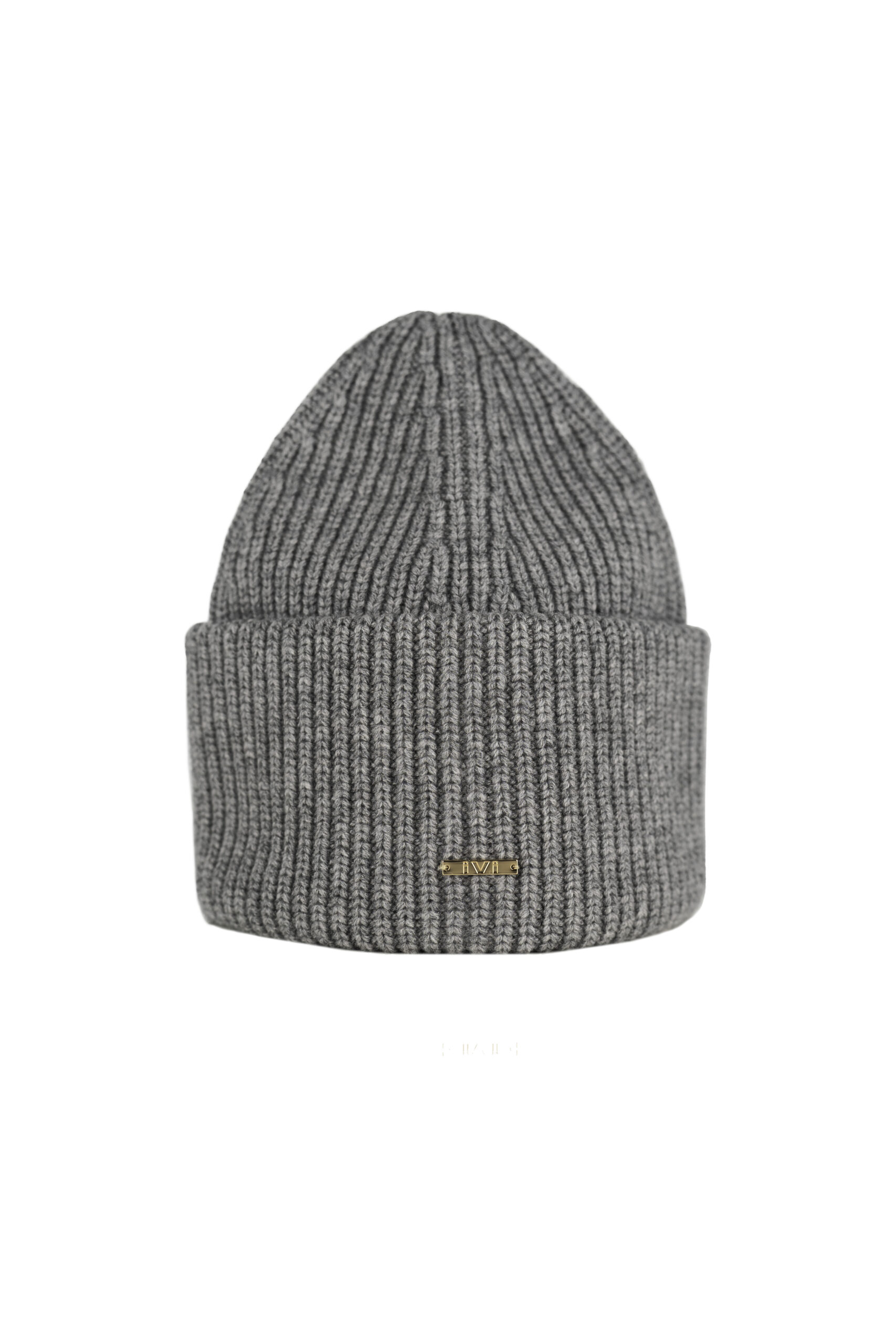 IVI GmbH SOLID KNIT Beanie aus Woll-Kaschmir-Mix grau-melange